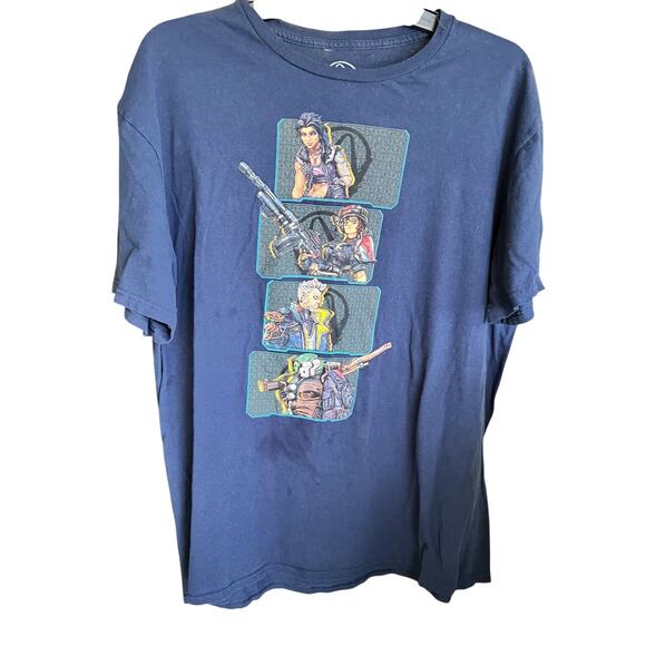 BORDERLANDS 3 Vault Hunters Blue thrashed grunge gaming tee SZ XL - Picture 1 of 5